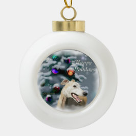 Greyhound Christmas Keramik Kugel-Ornament