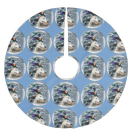 Greyhound Christmas Polyester Weihnachtsbaumdecke