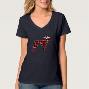 Greyhound Christmas Red Kariert Buffalo Pajamas Xm T-Shirt