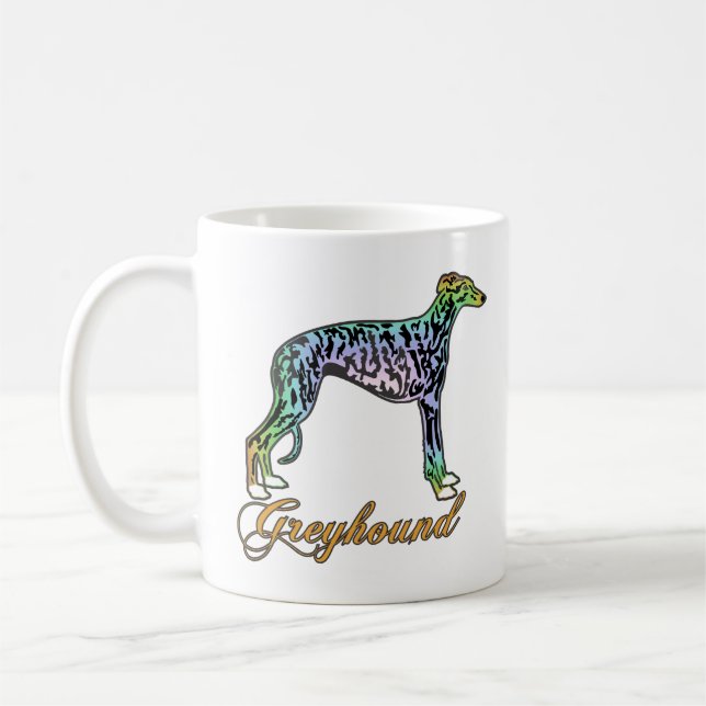 Greyhound Coloré Brindle Mug (Gauche)
