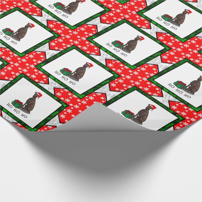 Greyhound Dog (Blinde) Niedlich Geschenkpapier (Ecke)