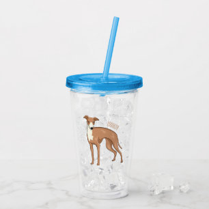Greyhound dog cartoon illustration acryltrinkbecher