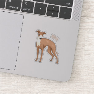 Greyhound dog cartoon illustration aufkleber
