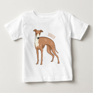 Greyhound dog cartoon illustration baby t-shirt
