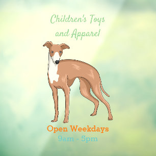 Greyhound dog cartoon illustration fensteraufkleber