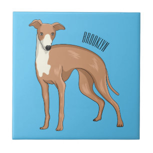 Greyhound dog cartoon illustration fliese