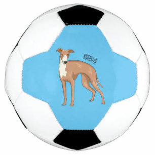 Greyhound dog cartoon illustration fußball