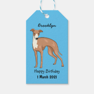 Greyhound dog cartoon illustration geschenkanhänger