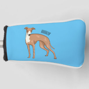 Greyhound dog cartoon illustration golf headcover