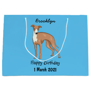 Greyhound dog cartoon illustration große geschenktüte