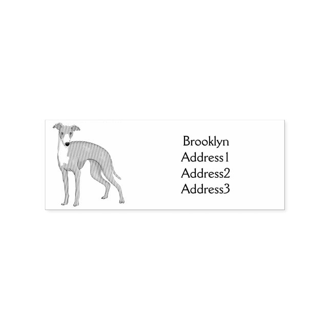 Greyhound dog cartoon illustration gummistempel (Prägung)