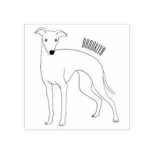 Greyhound dog cartoon illustration gummistempel