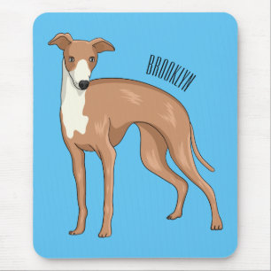 Greyhound dog cartoon illustration mousepad