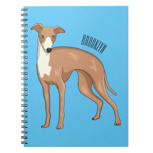 Greyhound dog cartoon illustration notizblock