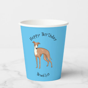 Greyhound dog cartoon illustration pappbecher