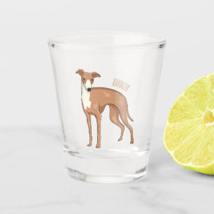 Greyhound dog cartoon illustration schnapsglas