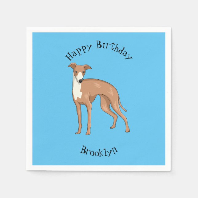 Greyhound dog cartoon illustration serviette (Vorderseite)