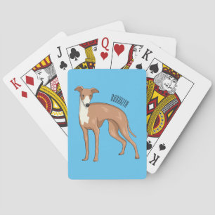 Greyhound dog cartoon illustration spielkarten