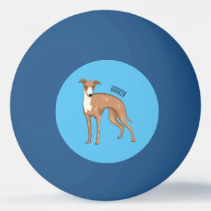 Greyhound dog cartoon illustration tischtennisball