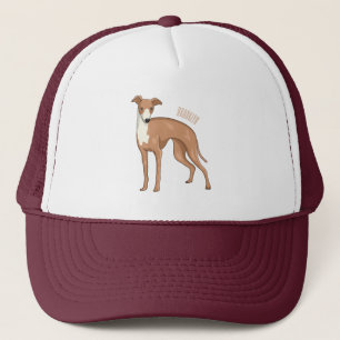 Greyhound dog cartoon illustration truckerkappe