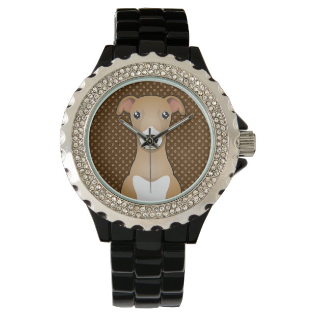 Greyhound Dog Cartoon Paws Armbanduhr (Vorderseite)
