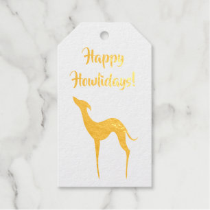 Greyhound Dog Elegante Silhouette Howlidays Geschenkanhänger