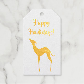 Greyhound Dog Elegante Silhouette Howlidays Geschenkanhänger