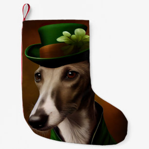 Greyhound Dog in St. Patrick's Day Dress Kleiner Weihnachtsstrumpf