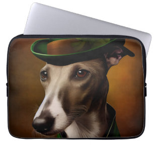 Greyhound Dog in St. Patrick's Day Dress Laptopschutzhülle