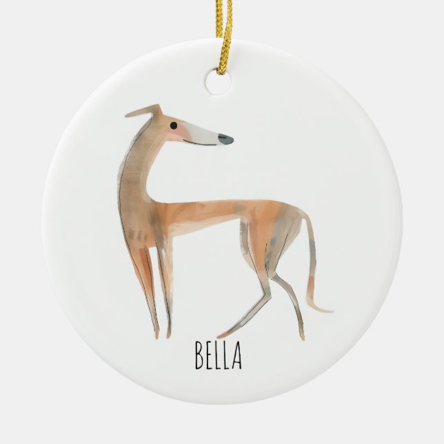 Greyhound Dog Keramik Ornament (Vorne)