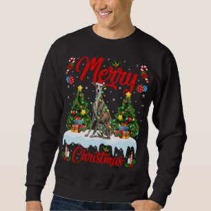 Greyhound Dog Lights Xmas Tree Santa Greyhound Chr Sweatshirt