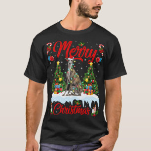 Greyhound Dog Lights Xmas Tree Santa Greyhound Chr T-Shirt
