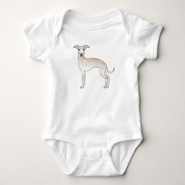 Greyhound Dog Niedlich Cartoon Dog Baby Strampler (Vorderseite)
