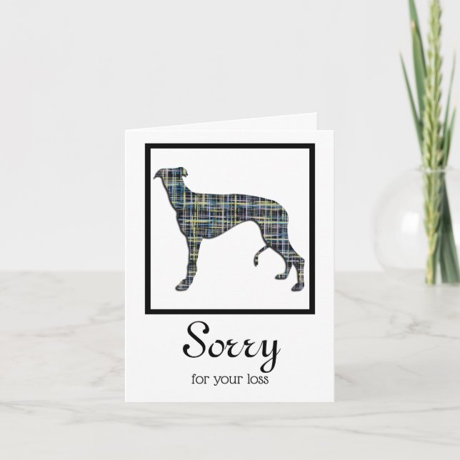 Greyhound Dog Pet Sympathie Karte (Vorderseite)