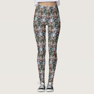 Greyhound Dog Riding Motorrad Weihnachten Leggings