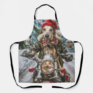 Greyhound Dog Riding Motorrad Weihnachten Schürze