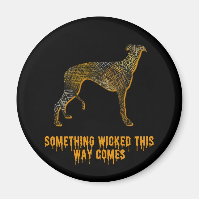 Greyhound Dog Silhouette Fun Halloween Magnet (Vorne)