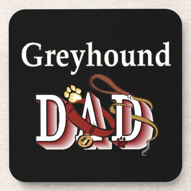 Greyhound Dog Vater Getränkeuntersetzer (Vorderseite)