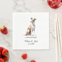Greyhound Dog Wedding Napkins mit Foto