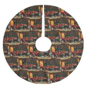Greyhound Dog Weihnachtsfest Polyester Weihnachtsbaumdecke