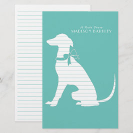 Greyhound Doppy Puppy Briefpapier