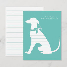 Greyhound Doppy Puppy Dankeskarte