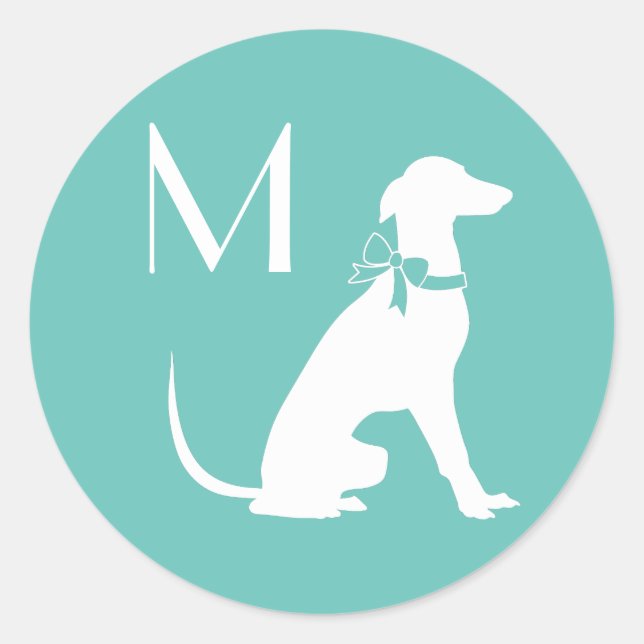 Greyhound Doppy Puppy Runder Aufkleber (Vorderseite)