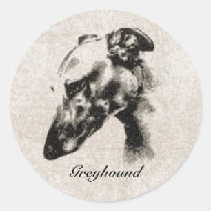 Greyhound Elegance individuell anpassbar Runder Aufkleber