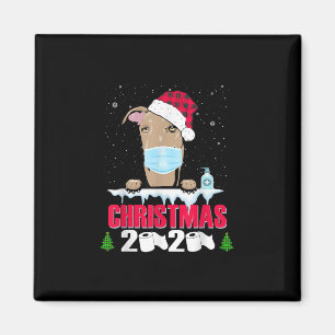 Greyhound Face Maske Dog Frohe Weihnachten 2020 Fu Magnet