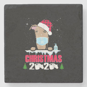 Greyhound Face Maske Dog Frohe Weihnachten 2020 Fu Steinuntersetzer