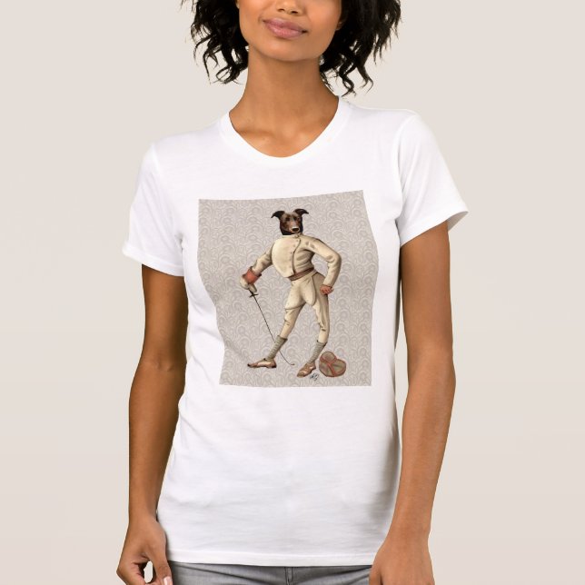 Greyhound Fencer bei Creme Vollversion 2 T-Shirt (Vorderseite)