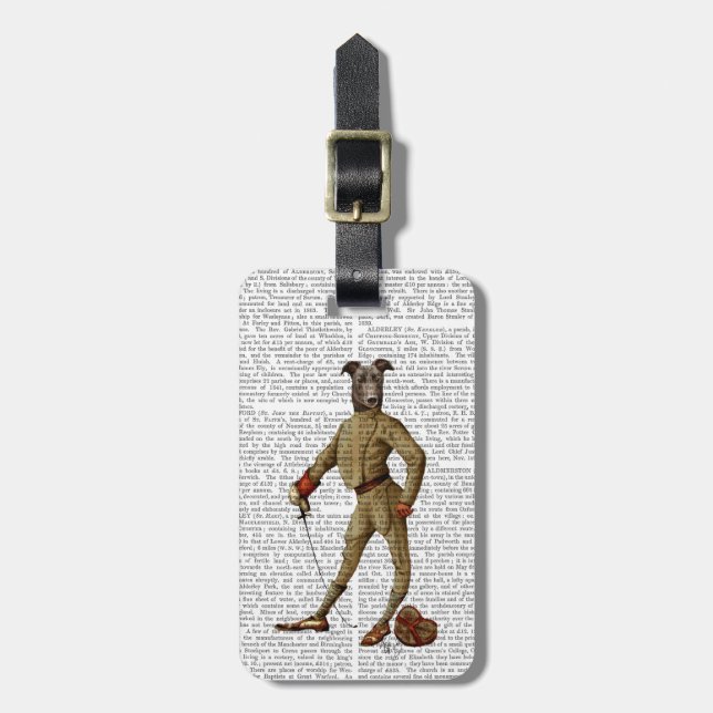 Greyhound Fencer Dark Full 2 Gepäckanhänger (Vorderseite vertikal)