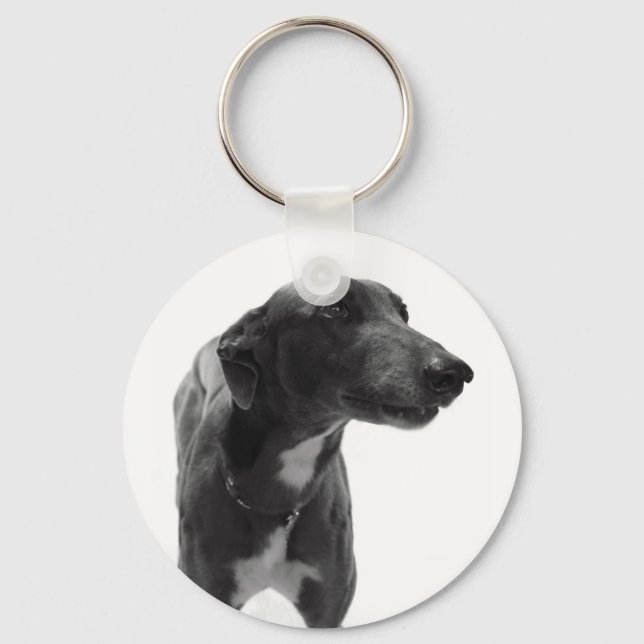 Greyhound-Foto Schlüsselanhänger (Vorderseite)