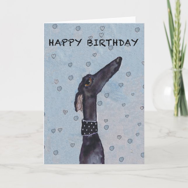 GREYHOUND glücklicher Geburtstag Karte (Vorderseite)